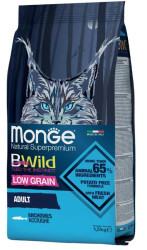 Корм Monge Cat Bwild Low Grain Adult (Анчоус) для кошек, 10кг