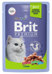 Brit Premium Пауч для взрослых кошек (Ягненок в желе), 85г × 14шт