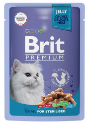 Brit Premium Пауч для стерилизованных кошек (Перепелка в желе) 85г