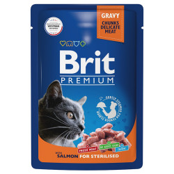 Brit Premium Cat Pouches for Sterilised (Лосось) 85г
