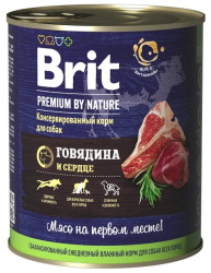 Brit Premium Dog (Говядина и сердце), 850г × 6шт