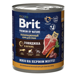 Brit Premium Dog (Говядина и печень), 850г × 6шт