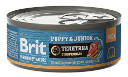 Brit Premium by Nature консервы для щенков всех пород (Телятина и морковь) 100г