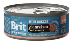 Brit Premium by Nature консервы для собак мелких пород (Ягненок и гречка), 100г × 12шт