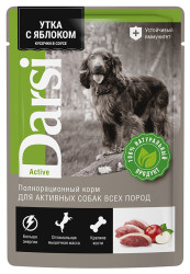 Darsi Adult Active Пауч для собак (Утка с яблоком) 85г
